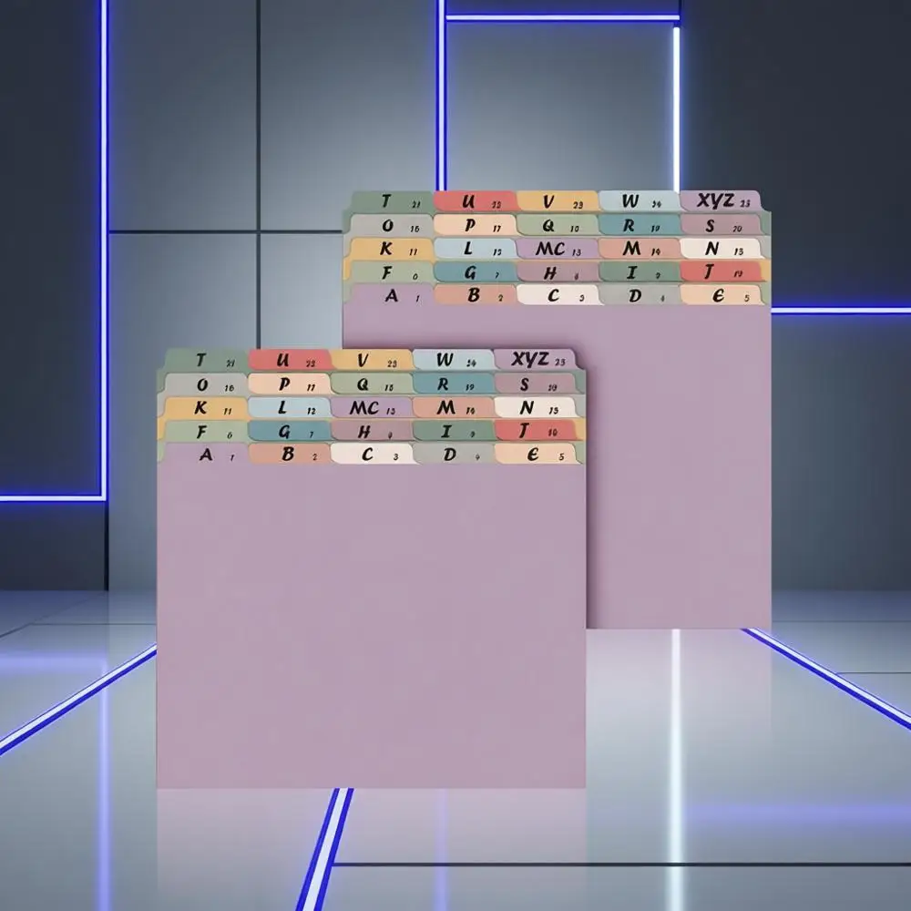 

50 разделителей для бумаг формата A-Z с верхним выступом, тяжелые органайзеры для рабочего стола для офиса или школы (винтажный цвет)