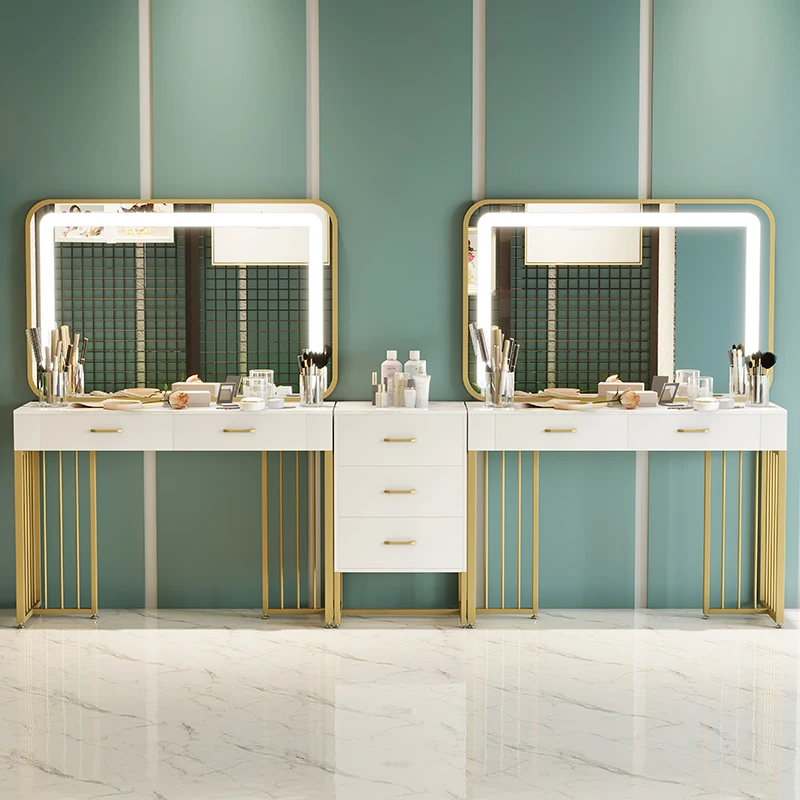 Online celebrity wedding dress shop professional dressing table makeup photography studio marble makeup table