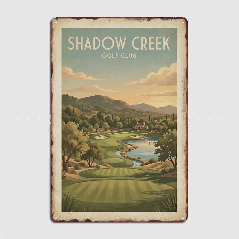 Shadow Creek Golf Club Vintage Poster Metal Posters Living Sign Indoor Outdoor Room Decoration Home Bar Decor Wall Decor