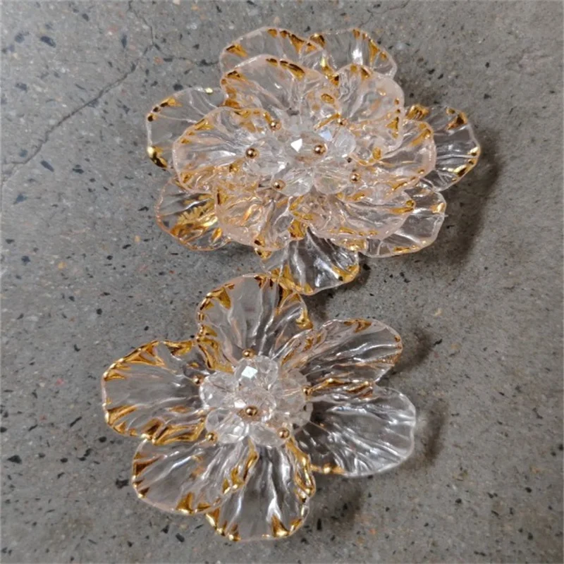 

Free shipping 40pcs/lot color acrylic petal decoration handmade flowers beads diy jewelry garment hair accessory