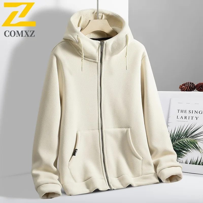 

COMXZ Thickened Outdoor Men Jacket Work Wind Resistant Warm Parka High End Stand Collar Pure Color Design Cozy Winter Apparel