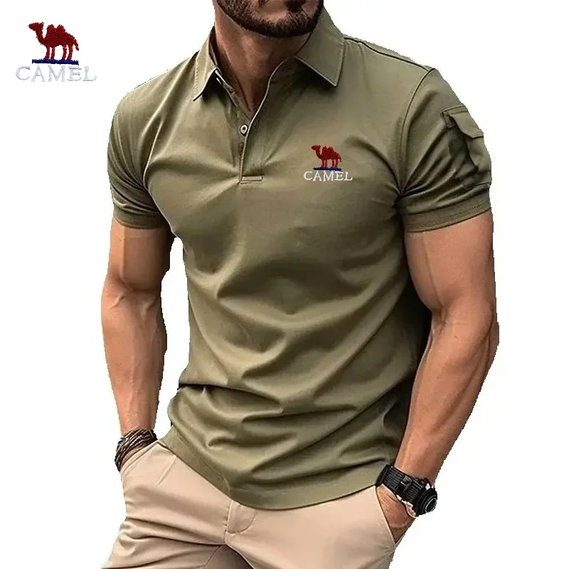 Men's high-quality embroidered short sleeved polo shirt for summer fashion, casual, breathable and cool top