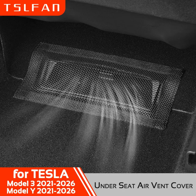Image of Für Tesla Modell 3Y 2021-2025 2026 Unter Sitz Air Vent Mesh Protector Outlet Schutzhülle Filter Aufkleber auto Zubehör