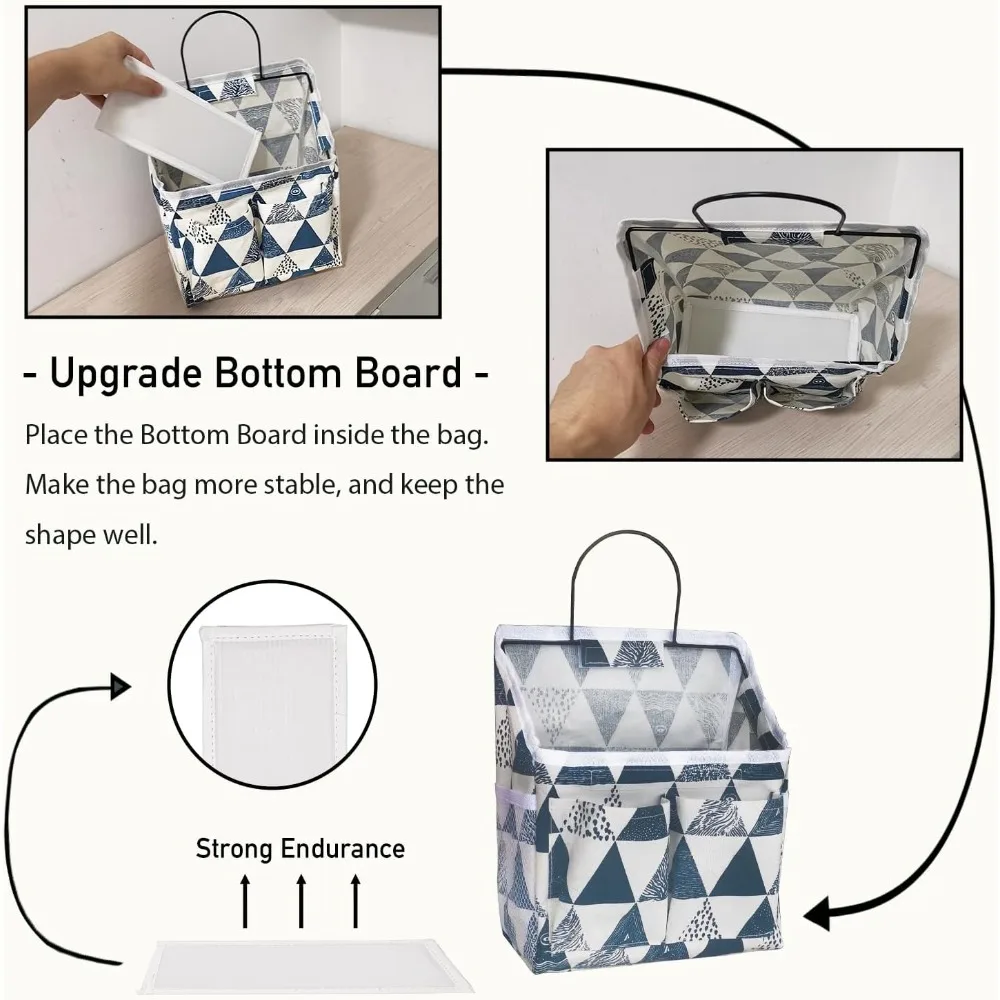 قطعتان من حقيبة تنظيم التعليق على الحائط الصغيرة، سلة تخزين معلقة على الباب من قماش الكتان مع جيوب، صندوق مقاوم للماء للمطبخ، غرفة النوم