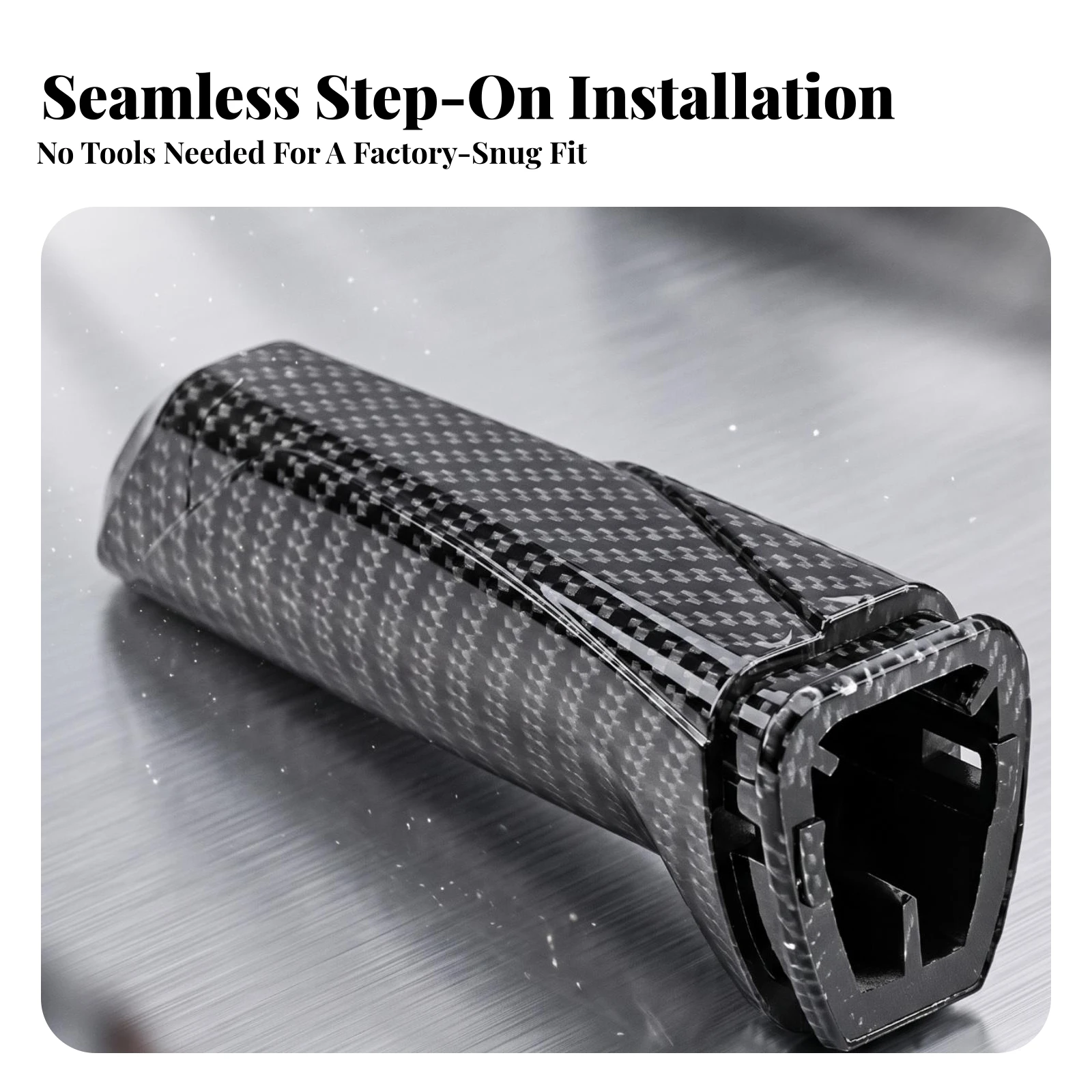 Carbon-Fiber Handbrake Cover Lightweight Handbrake Cover with Mounting Base Car Accessory Tapered Shield for Drivers