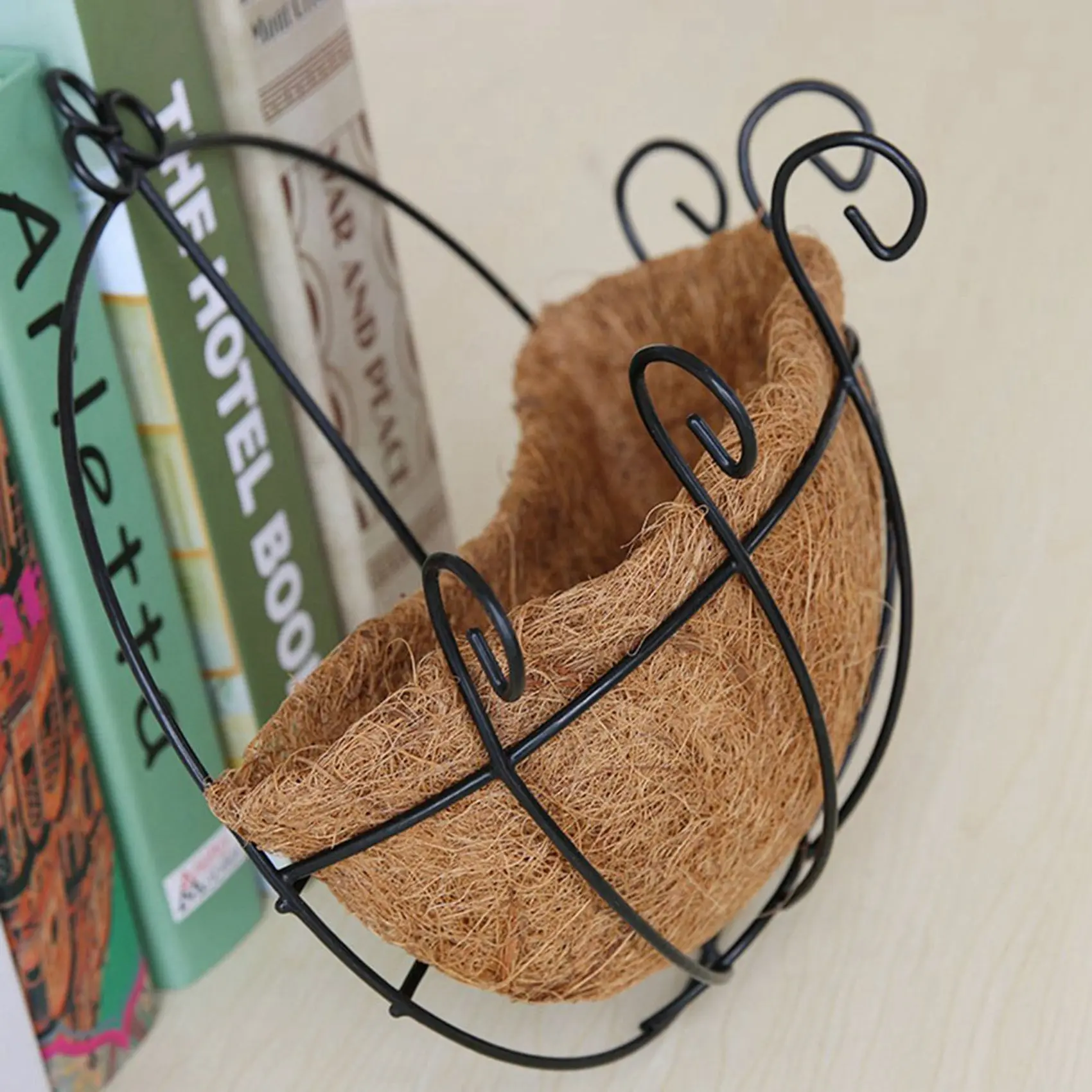 4 PCS Iron Wall Hanging Gentleman Basket 25Cm Semi-Circular Plant Flower Wall Hanging Bracket Plant Hanger Decoration-AT30