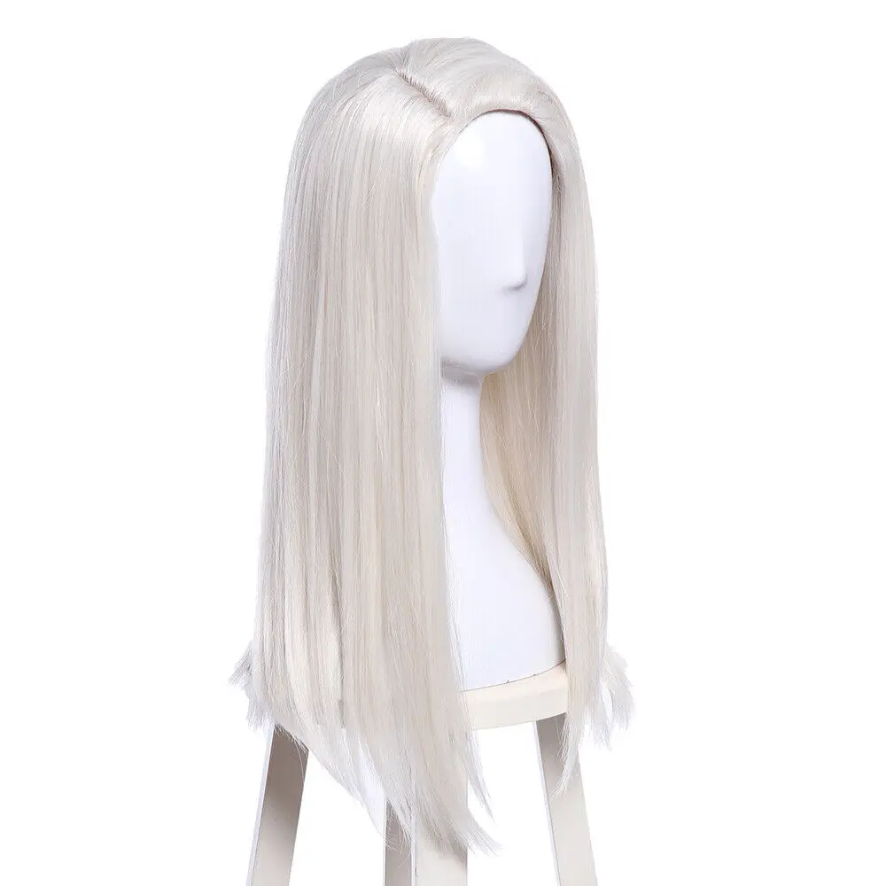 Parrucca Cosplay Lucius Malfoy capelli sintetici lunghi biondi chiari