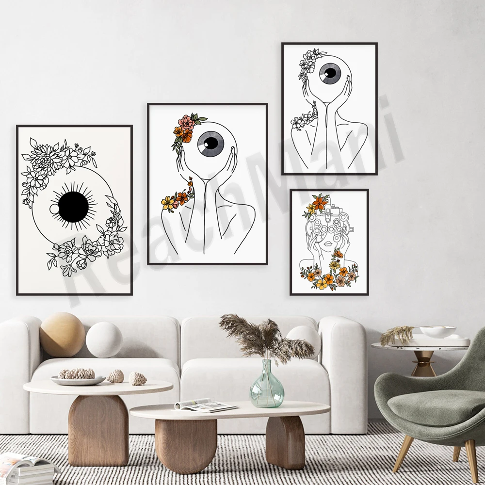 

Floral ophthalmology art, comprehensive optometry, eye health awareness poster, eye care, eye anatomy art, optometrist gift