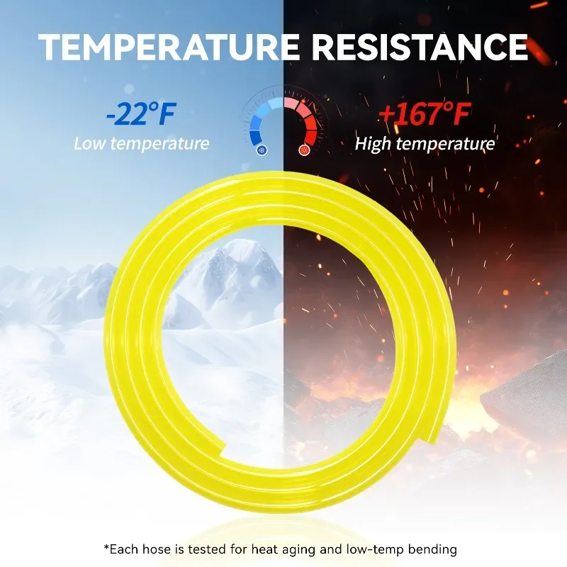 TPU Fuel Transfer Hose 2m 5m 10m Lengths | Inner Diameters 2mm to 7mm | Yellow Black Clear Blue Red Options | Oil Resistant Flex