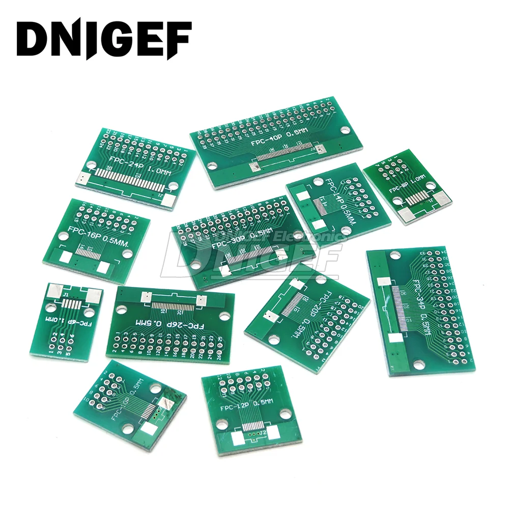 5PCS FPC FFC 0.5mm 1mm Pitch Double Side Adapter Socket Plate PCB Board Connector DIY KIT 6 8 10 12 20 40 50 Pin to DIP 2.54mm