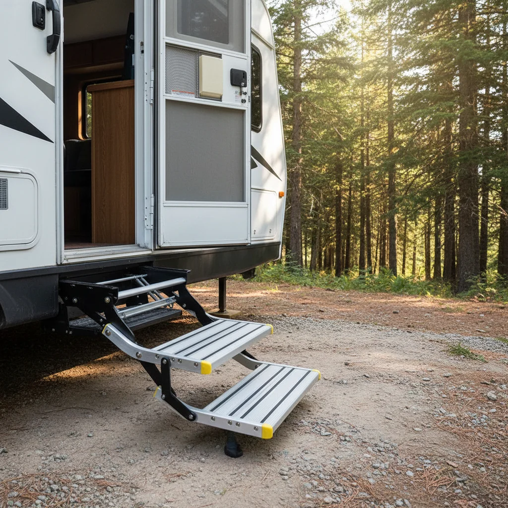 Aluminum Anti slip Platform Pull Out Style Stairs Rv caravan Camper Step Trailer Parts