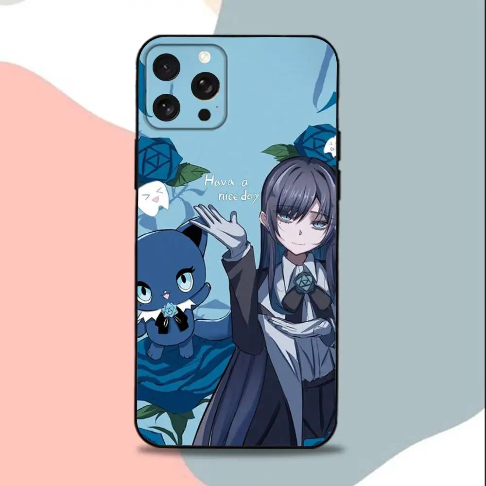 حافظة هاتف A-Ado KyogenS X-X Uta لهاتف iPhone 15,13,16,12,11,17,14,Plus,Pro,Max,XS,XR,X,SE,Mini,Soft غطاء أسود من السيليكون