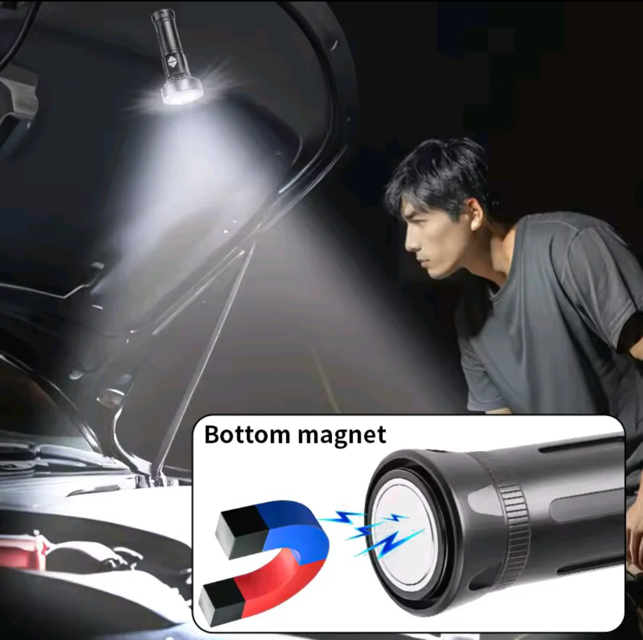 2500000LM New Ultra Powerful Flashlight 500W+COB Super Bright Tactical Torch Rechargeable Powerful LED Flashlights with Magnetic