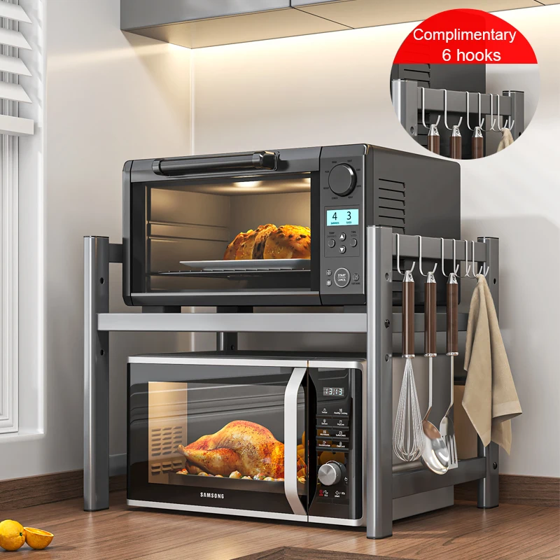 

Кухонная полка для микроволновой печи, органайзер для приправ, полка-органайзер, многослойный браслет, столешница для предотвращения ржавчины, кухонные аксессуары