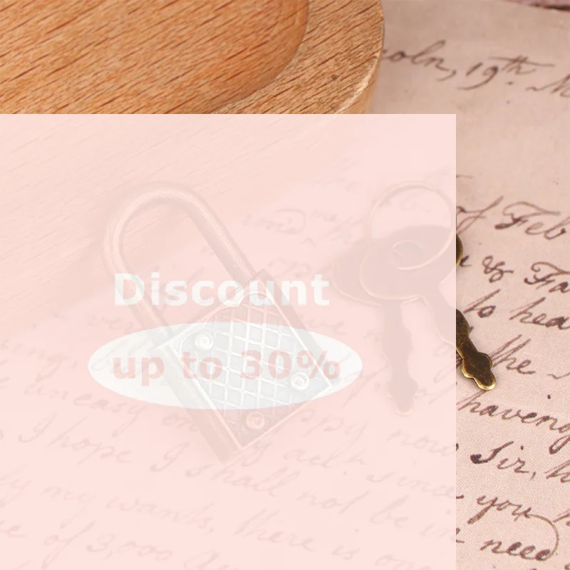 [Mini Retro Padlock for Notepad Diary Small Luggage Box Lock With Keys]