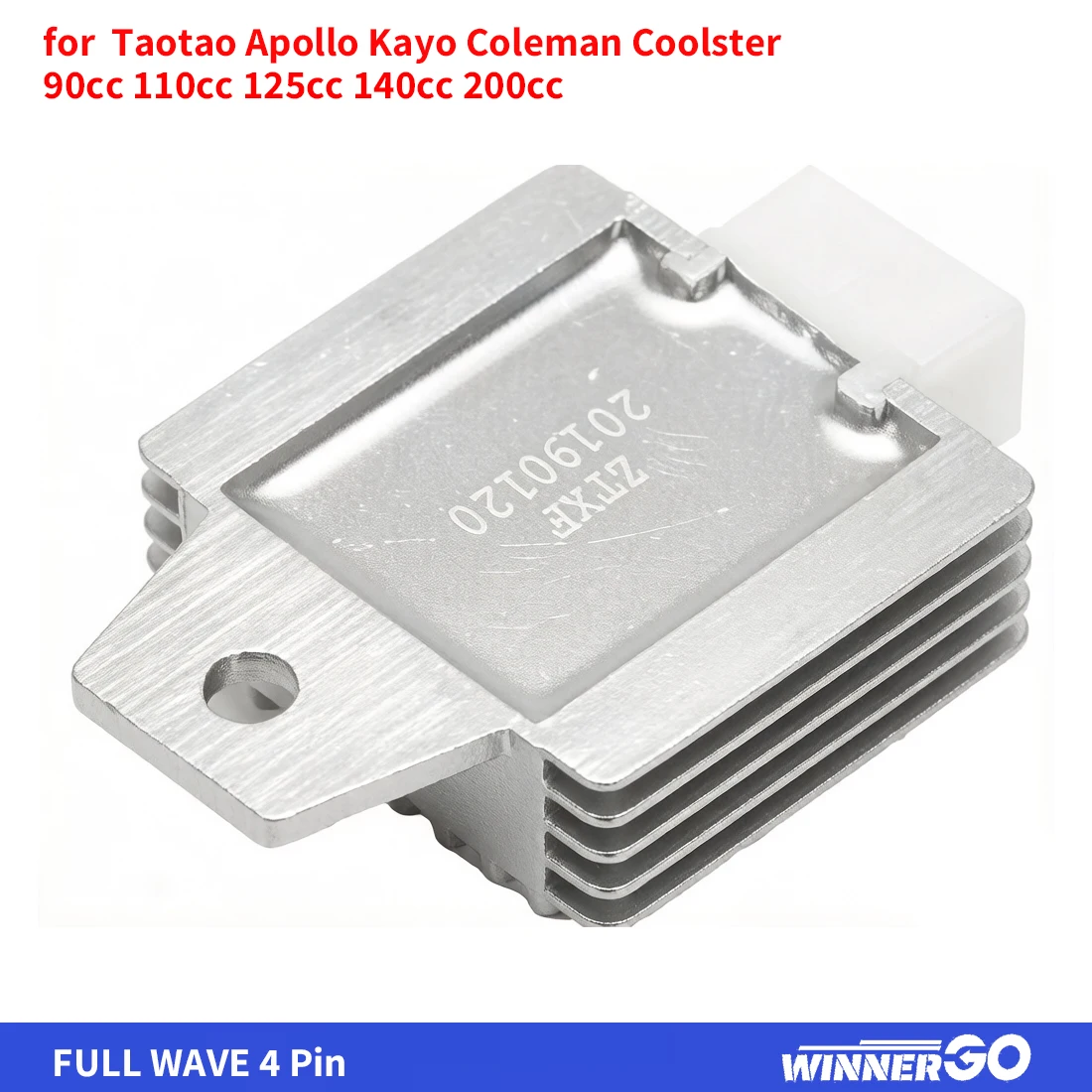 Taotao Apollo Kayo Coleman Coolster OEM FULL WAVE 4-Pin Spannungsregler Gleichrichter für GY6 Motor 50cc-150cc Moped Roller ATV – Detail 5
