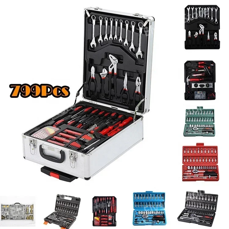 Portable Professional 799/46pcs Chrome Vanadium Home Garage Repair Hand Tool    Box Set