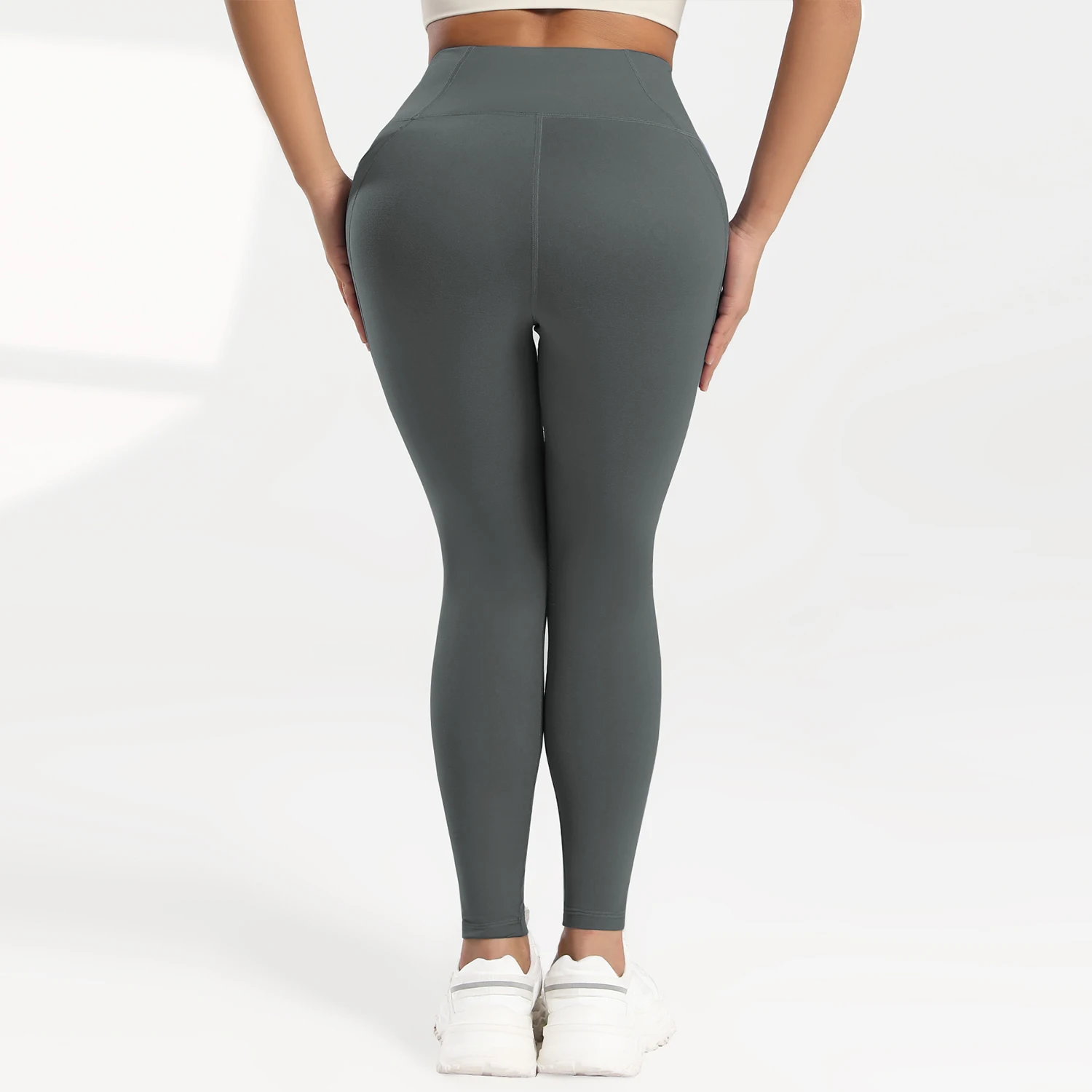 Solid Color Back Waist Pocket High Waist Fitness Yoga Legging soft Women Sport Pant Tight Butter Athletic Gym Ankle-Length Pants image 3