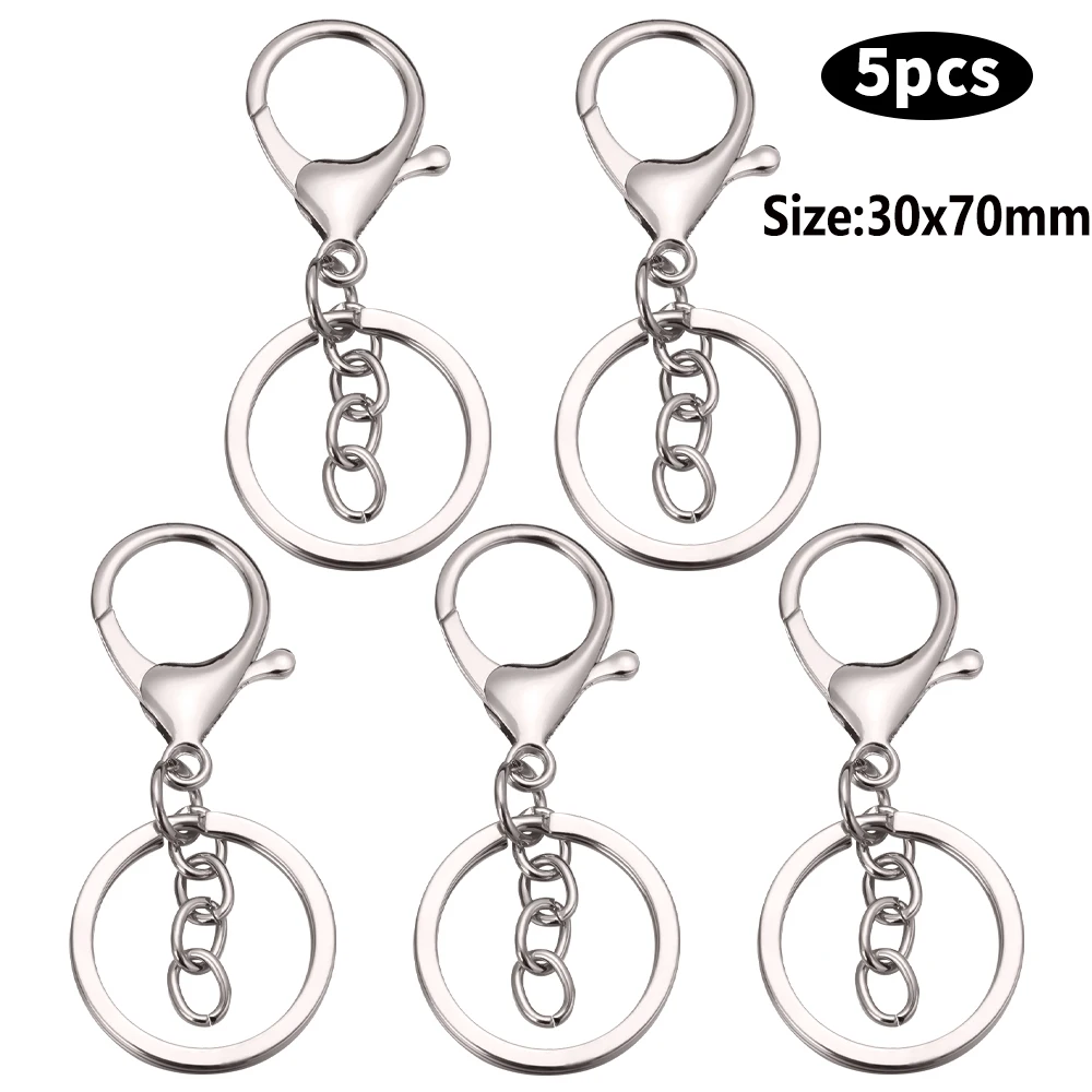Silver Metal Blank Keyring Keychain, Long Split Keychain