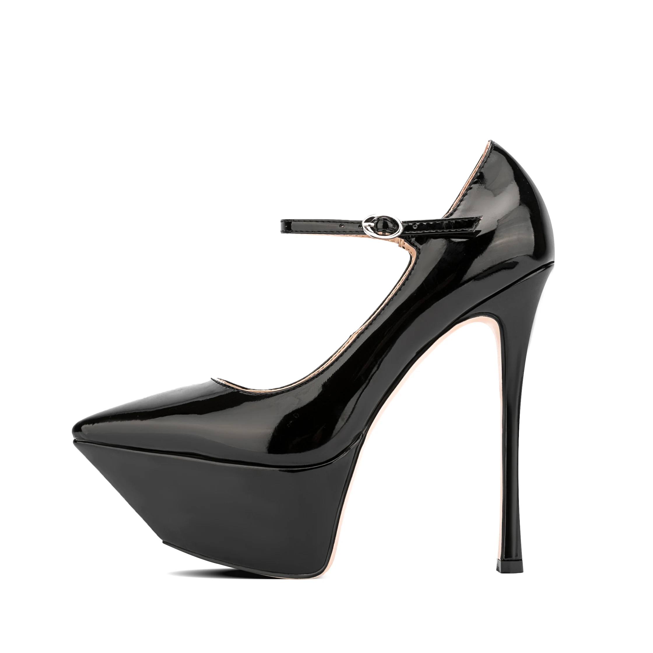 Arden Furtado Autumn Patent Leather Pointed toe Thin heels Platform pumps Super high heel Sexy word-cingulate Single shoe