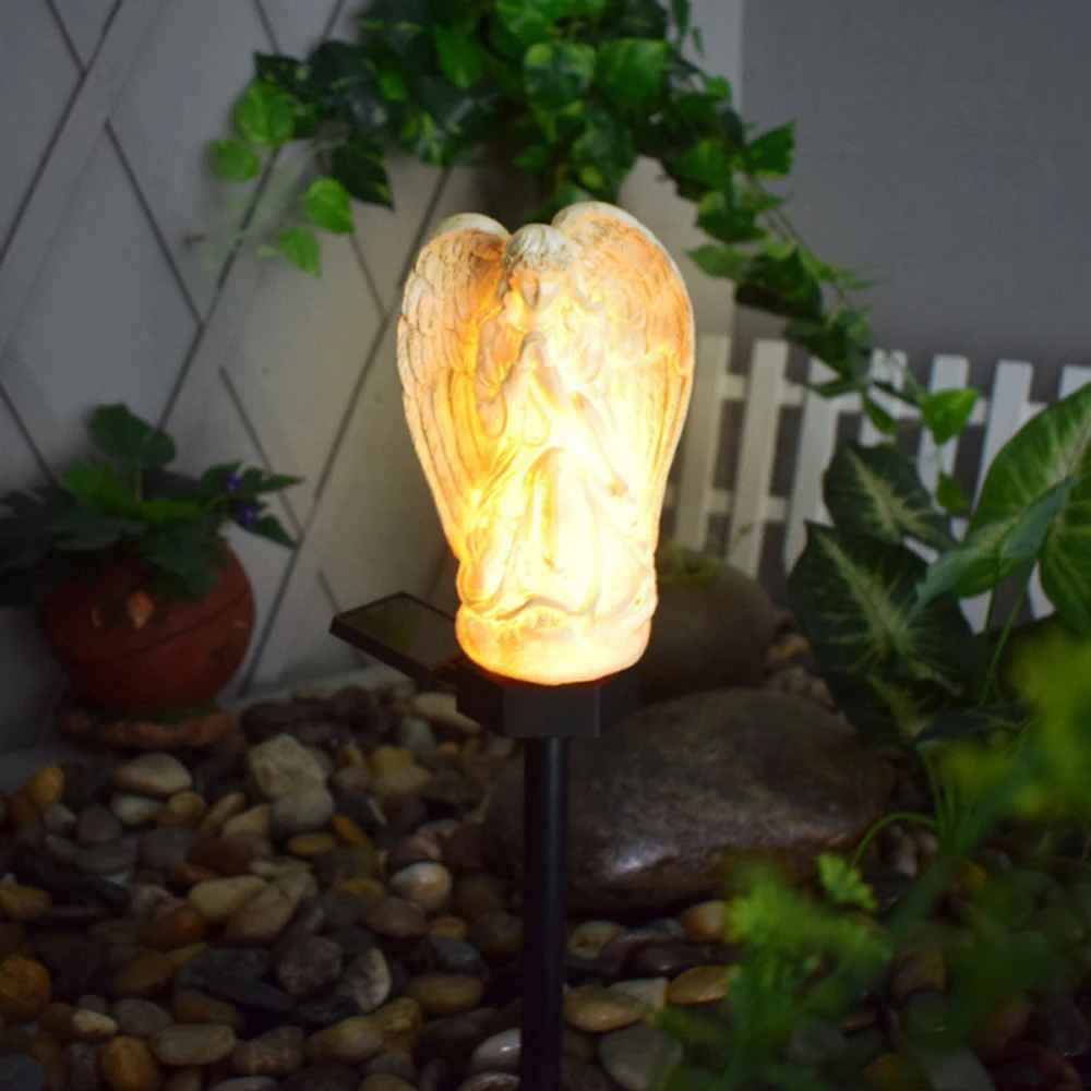 1pc Solar Light Garden, Angel Pattern Solar Garden Lights LED Lawn Lamp Solar Yard Lighting Lawn Landscape Lights for Garden