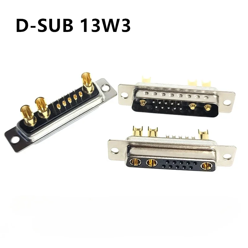 

13W3 30A Gold Plated DB Plug High Current Male/Female D-SUB Connector Solder Type 13Pin Socket for High Power Applications