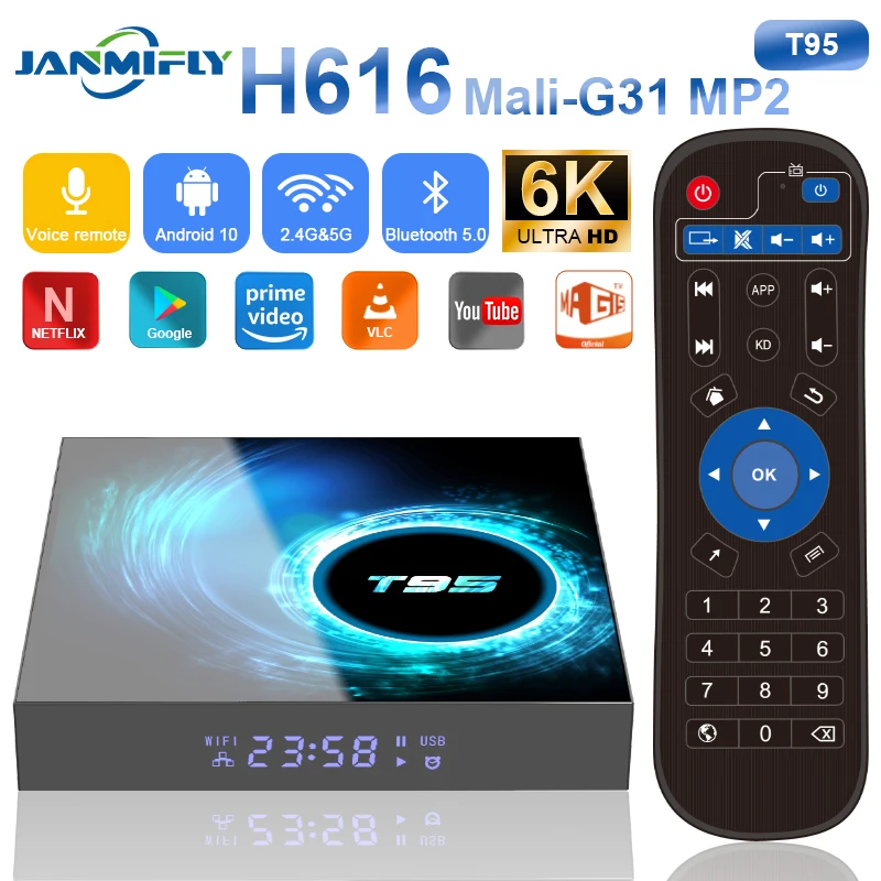 Android 10 T95  tv box  HD 6K bluetooth 5.0 Supports Multimedia in Multiple Video Format 5G Set Top Box