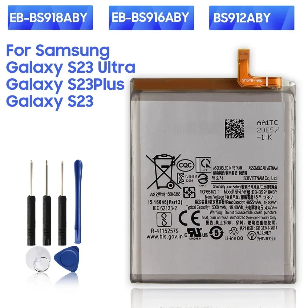 

NEW Phone Battery EB-BS912ABY EB-BS916ABY EB-BS918ABY For Samsung Galaxy S23 SM-S911B S23 Plus S23+ SM-S916B S23 Ultra SM-S918B