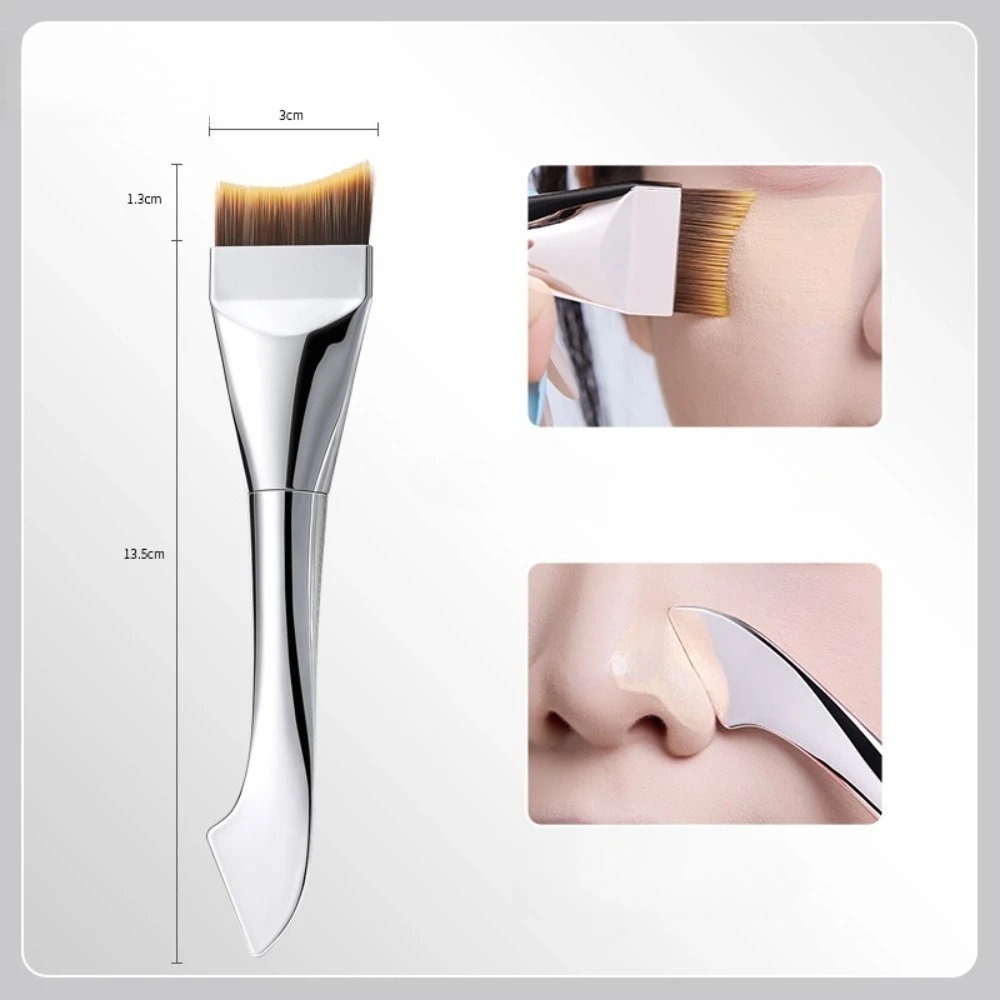 Professional Single Foundation Brush Crescent Shaped Streak Free Makeup Application Seamless Blending for Liquid Cream Cosmetics