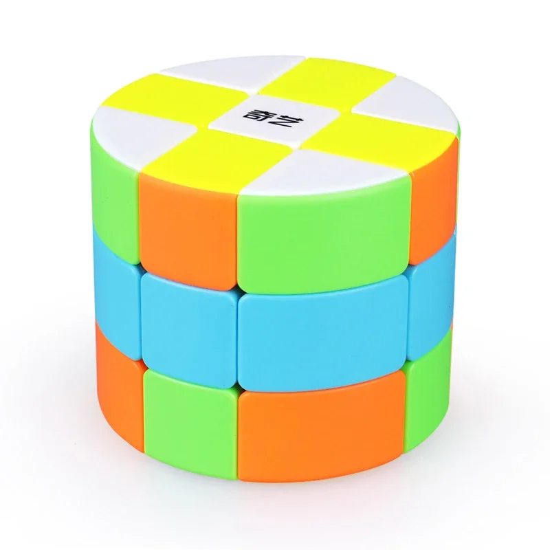 QIYI 3x3x3 cilindro cubo mágico columna rompecabezas de velocidad profesional cerebro retorcido juguetes educativos antiestrés para niños cubo mágico