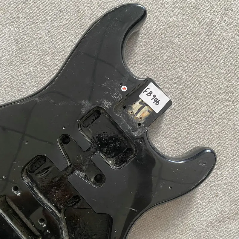 FB946 Replace&DIY Solid Wood Black Color 6 String ST Electric Guitar Body HSH Pickups 2 Pivots Tremolo Bridge Right Hand DIY