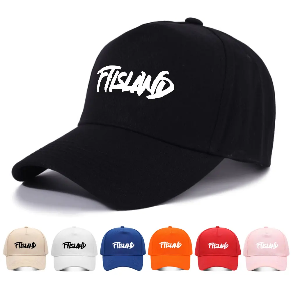 Kpop FTISLAND Printed Baseball Cap for Men and Women 100% Cotton Classic Streetwear Hat Adjustable Size Outdoor Sports
