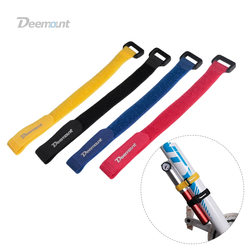 Deemount 4PCS Bicycle Nylon Hook/Loop Tape Self Adhesive Strap Bike Cable Thread Tie Pump Bottle Band Flashlight Bandage