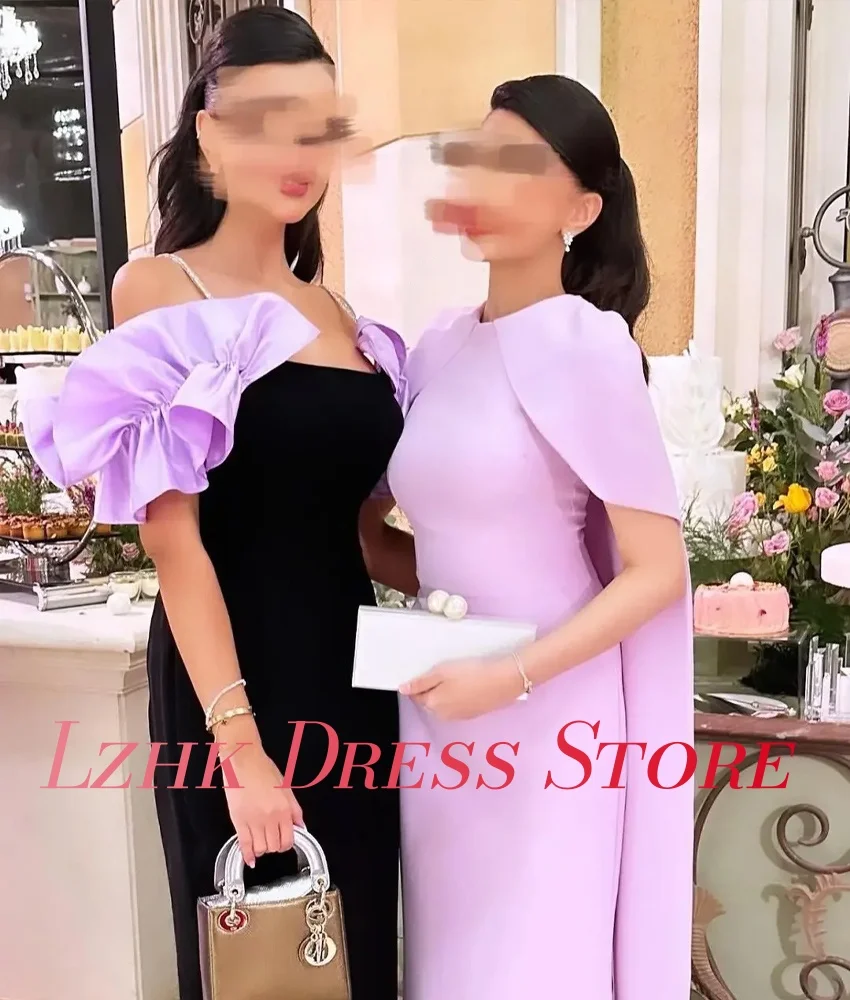 فستان سهرة بحورية البحر من الجيرسيه رشيق مخصص عالي الجودة وأكمام قصيرة ورقبة دائرية بطول الأرض فستان سهرة نسائي