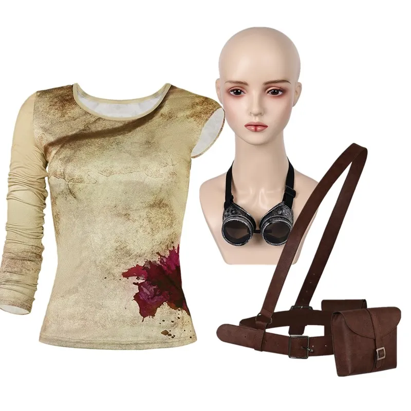 Costume de Cosplay Mad Furiosa pour Femme Adulte, Tenue de Carnaval d'Halloween, avec Lunettes et Ceinture