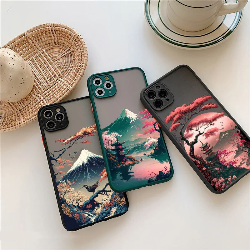 Japanische ästhetische Mount Fuji Landschaft Handyhülle für iPhone 15 Plus 17 16 14 13 12 11 15 Pro Max Mini XR XS X stoßfeste Abdeckung – Detail 11