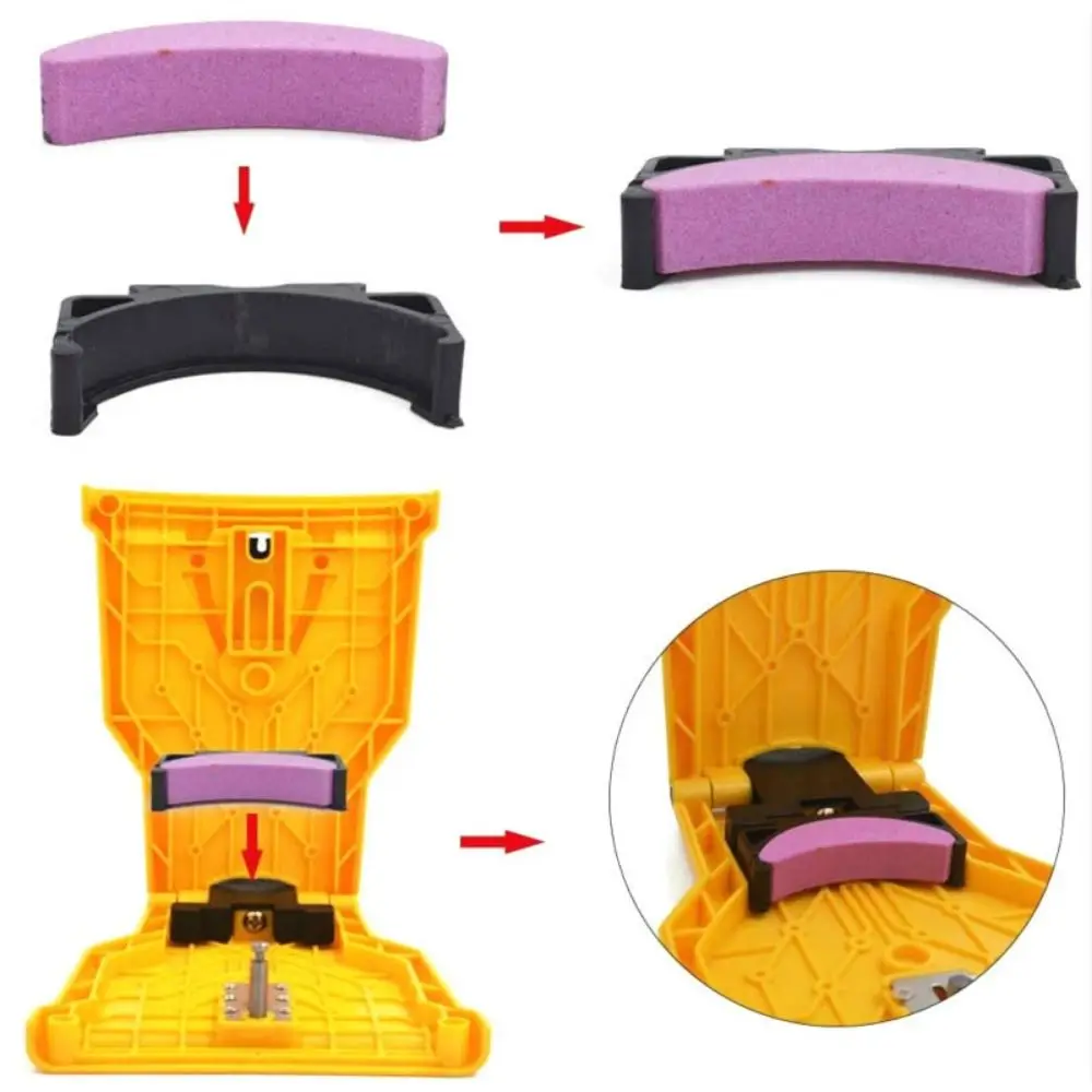 6Pcs Fast Grinding Sharpening Small Whetstone with Teeth Practical Chainsaw Sharpener Durable Portable