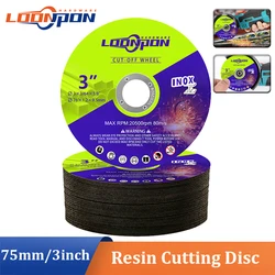 Loonpon 75mm/3 polegada Disco De Corte De Resina 9.5mm Bore Circular Saw Blade Cut Off Wheel Discos Angle Grinder para Metal Aço Inoxidável