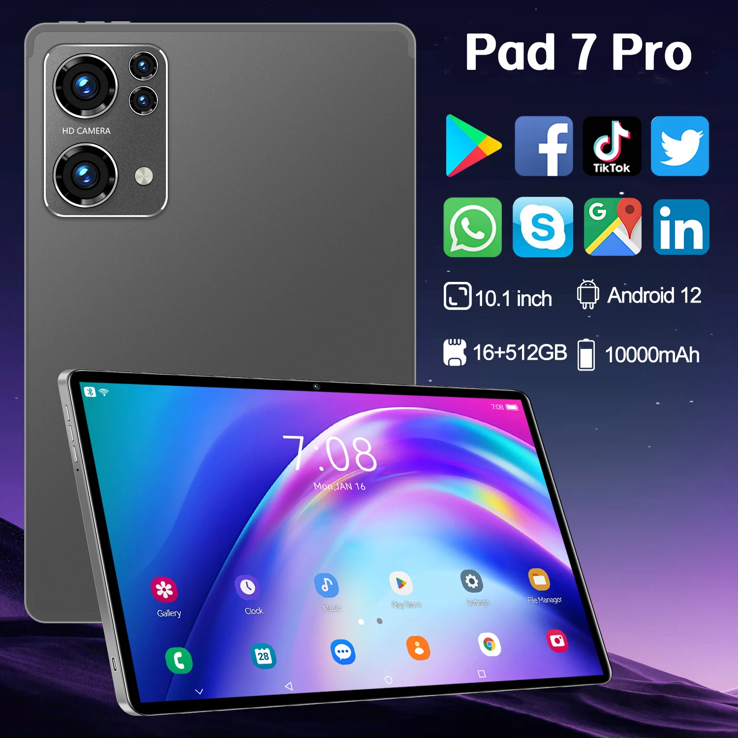 Original XioaMi Pad 7 Pro Tablet Android 12 Snapdragon870 16G+1T 10000mah 5G Dual SIM 10.1inch Tablet PC HD Full Screen Tablette