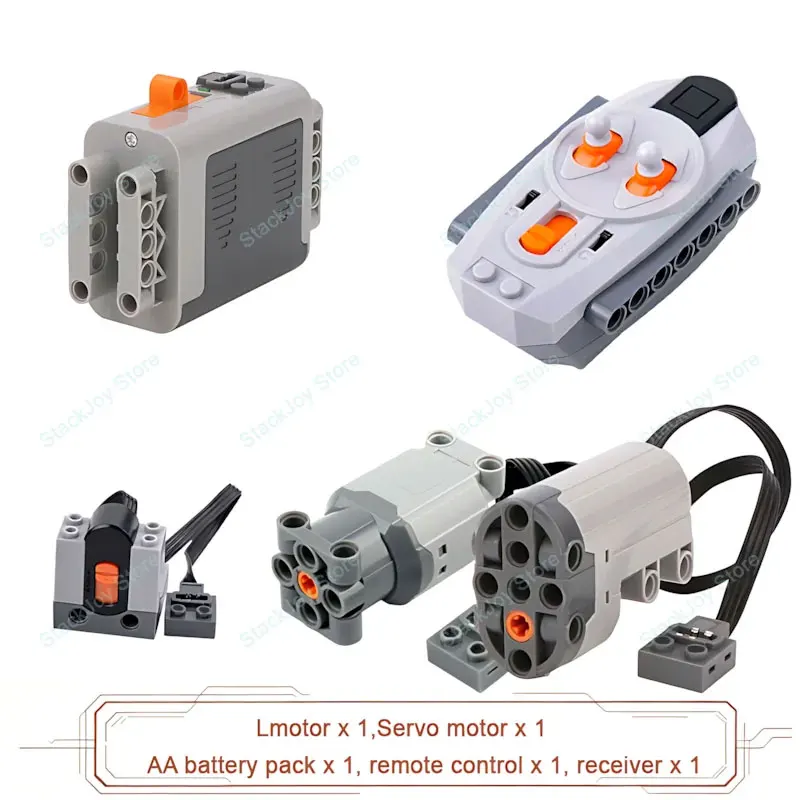 MOC Power Funktionen M/L/XL Motor Batterie Box IR Fernbedienung Empfänger für RC Auto Roboter Modell Bausteine technische Modifizierte Teile