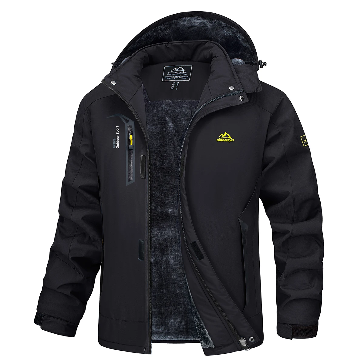 MAGCOMSEN Men's Ski Jacket Winter Warm Wool Parka Warm Thick Coat Windproof Rainproof Snowproof Hiking Men's Snowboard Jacket