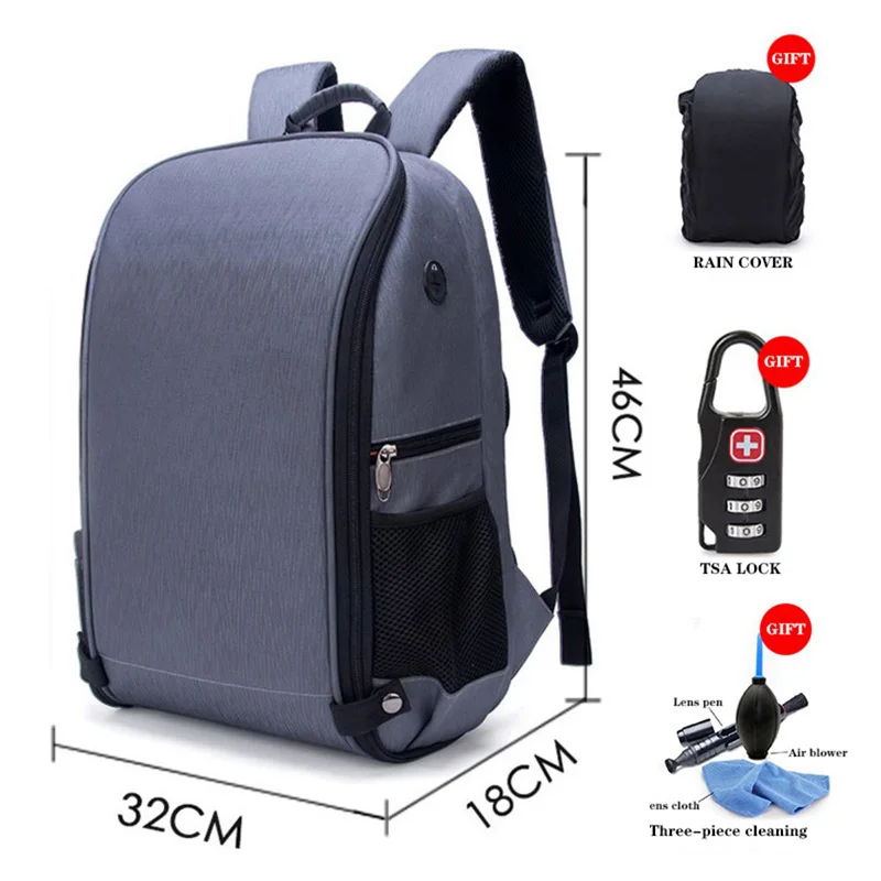 JINNUOLANG Cameratas waterdichte en slijtvaste outdoorfotografietas, schokbestendige digitale drone-rugzak met grote capaciteit