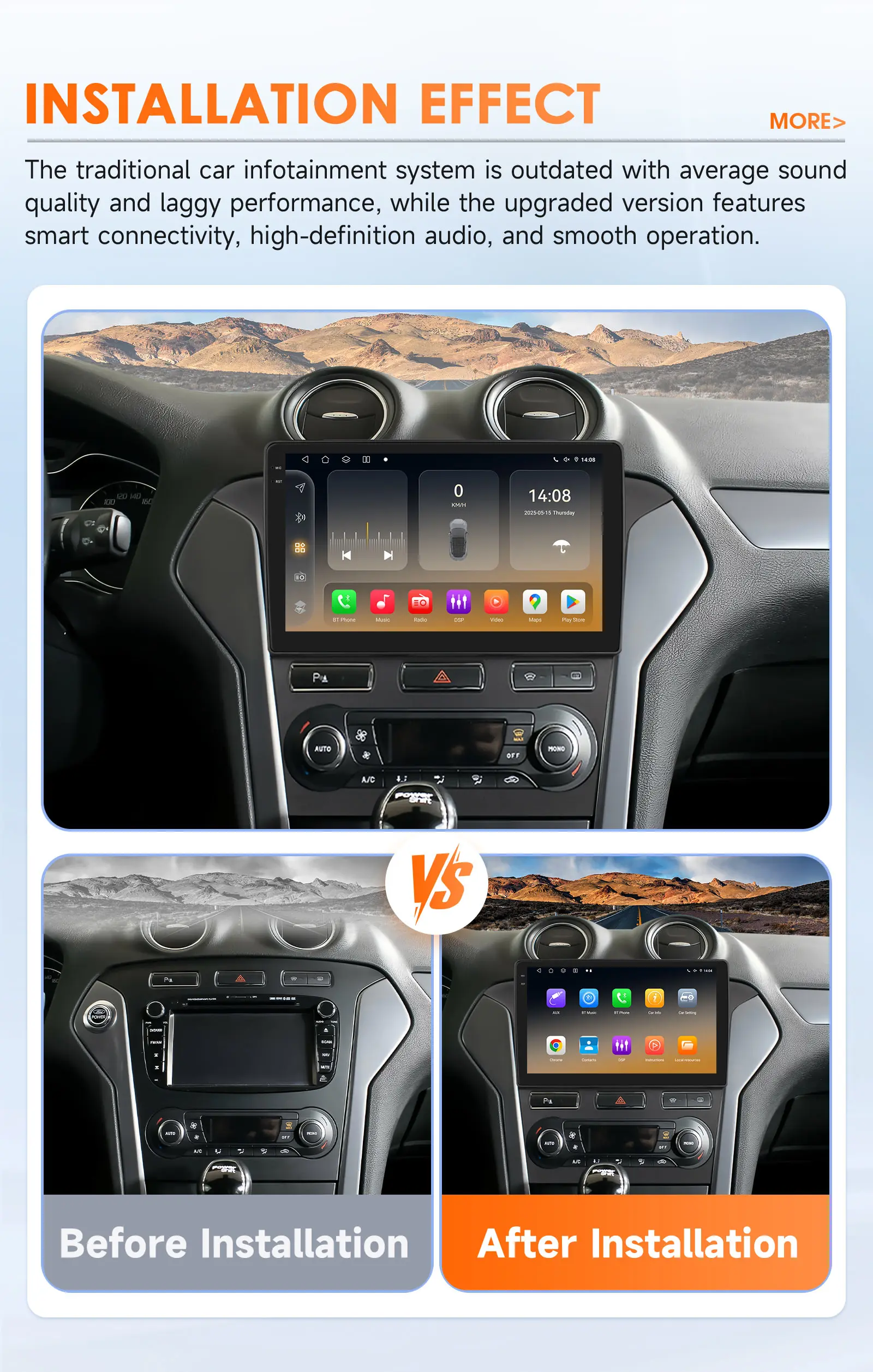 Hizpo Android 14 10,1 Zoll Autoradio GPS für Ford Mondeo 2010-2014 Multimedia 8G+128G Multimedia-Player DSP WIFI Kein 2 Din 2din DVD – Detail 7