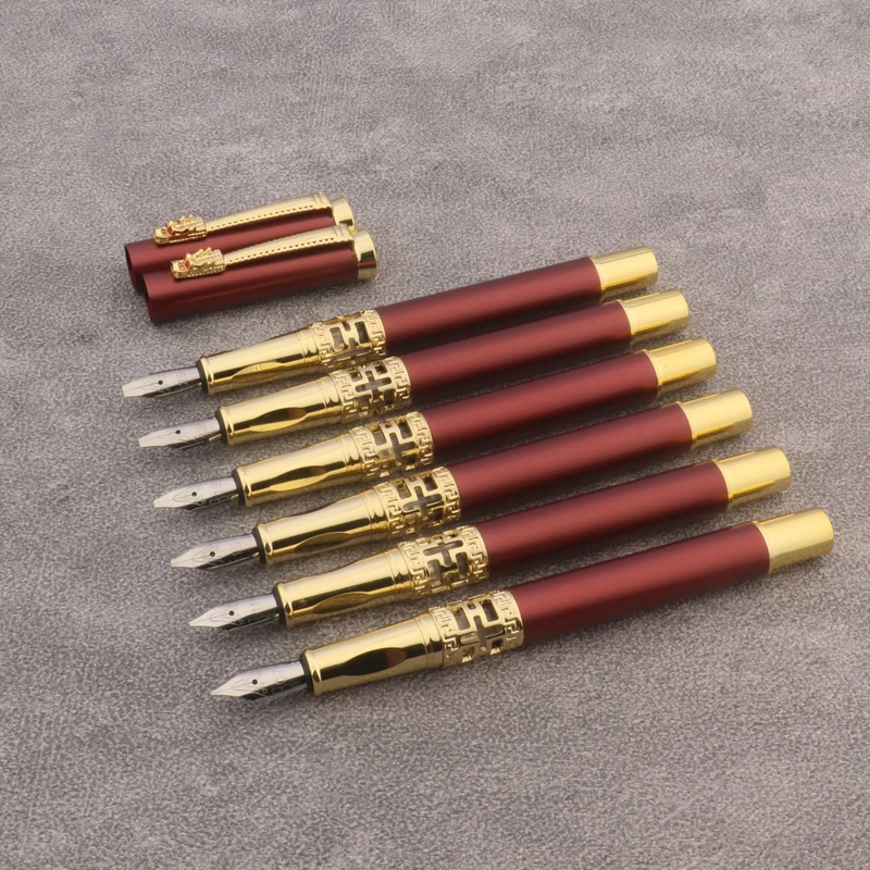 1pc Parallel Fountain Pen Frosted red Calligraphy Pen 0.7/1.1/1.5/1.9/2.5/2.9mm Nib Office Supplies Ink Pens