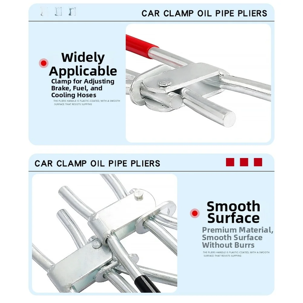 Alicates de abrazadera de tubo de aceite de aleación con mango antideslizante ergonómico para reparación confiable de frenos y mangueras de combustible en varios vehículos automotrices