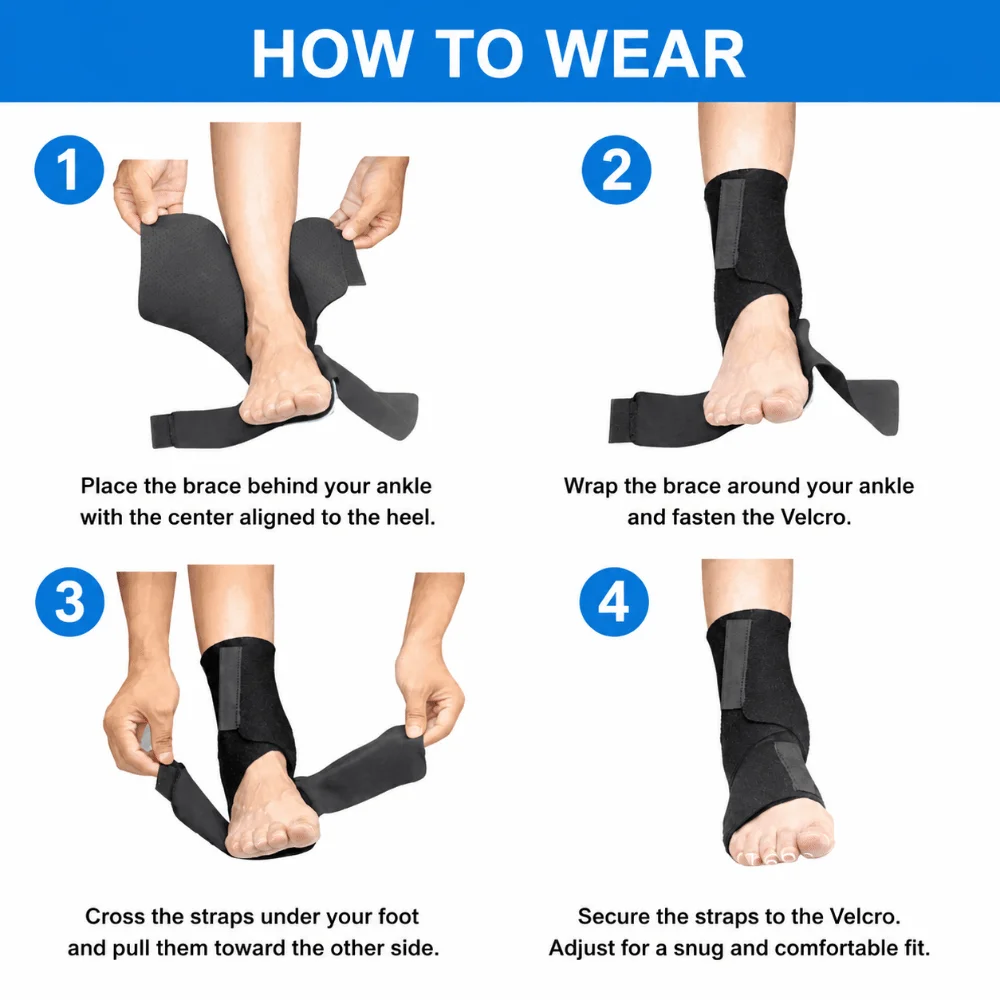 Adjustable Drop Foot Orthosis Breathable Rigid Shell Ankle Foot Orthosis Walking Wearable Left Right Ankle Stabilizer Brace
