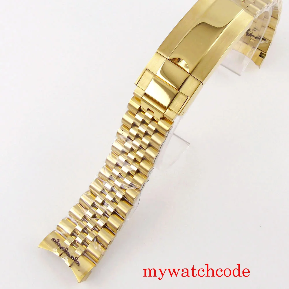 Slide Glide Lock 904L Stainless Steel Two Tone Gold Silver Black Watch Bracelet for SUB Wristwatch Watch Strap Wristband