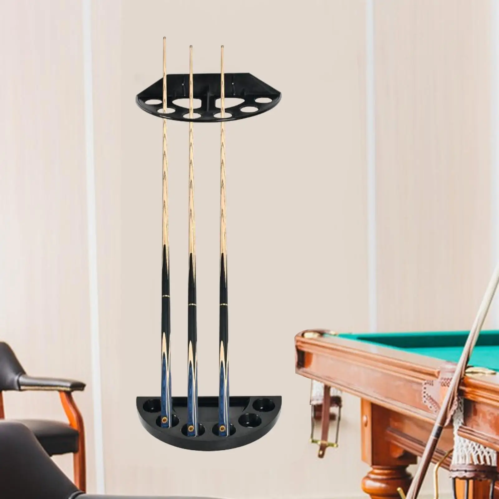 

Wall Mounted Pool Cue Rack Pool Cue Stick Holder for Indoor Billiard Players