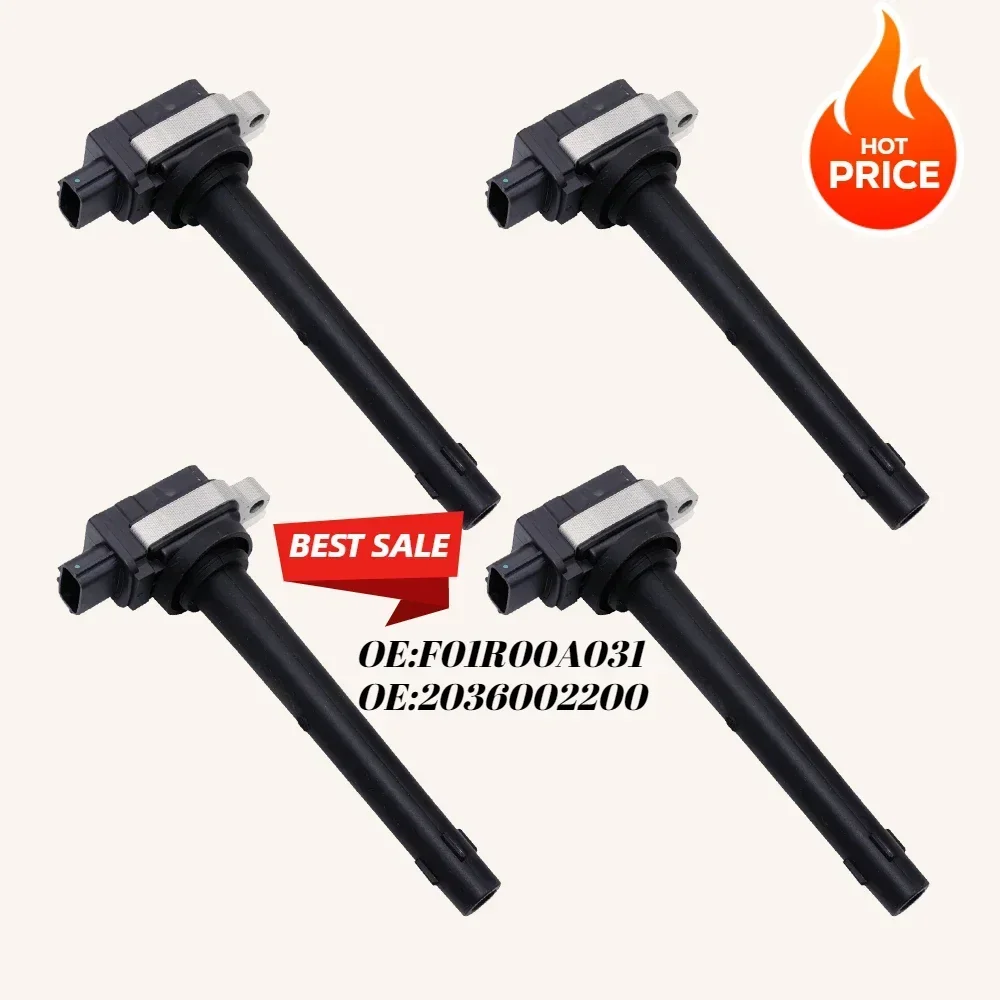 4Pcs Engine Ignition Coils F01R00A031 For GEELY BORUI 3.5L 2036002200 JLV6G35V High Performance Car Accessories Auto Spare Parts