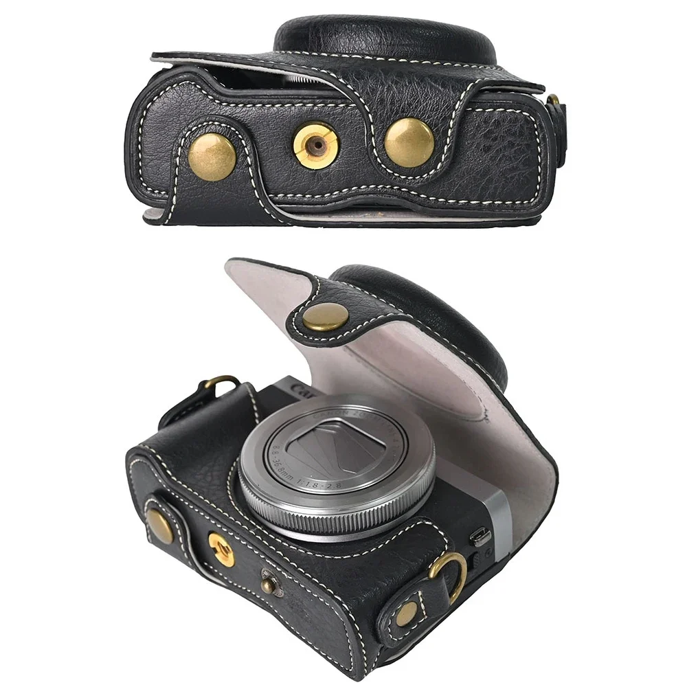 Etui/Pokrowiec na aparat Canon Powershot G7X Mark III 3 G7XIII G7X3 SX740 SX740hs z retro skóry PU — zdjęcie produktu 6